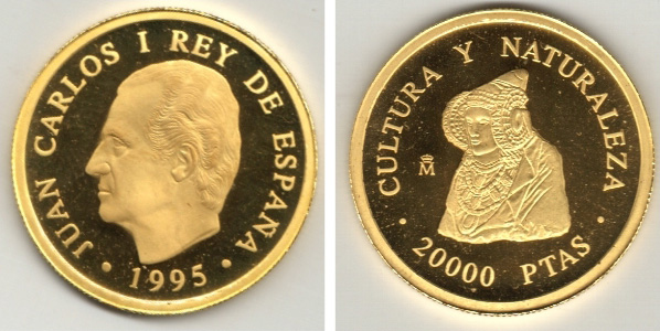 Timbre - Moneda conmemorativa de 20.000 ptas.