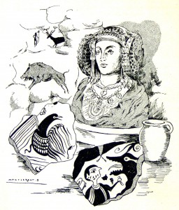 Dibujo - Dama de Elche y pinturas rupestres