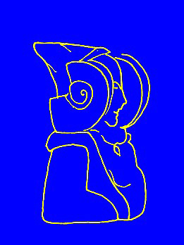 Dibujo - Dama azul