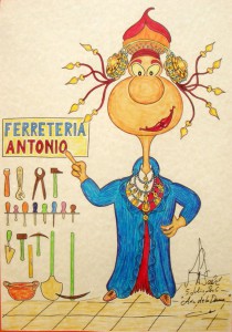 Dibujo - Caricatura Dama de Elche Ferretería Antonio