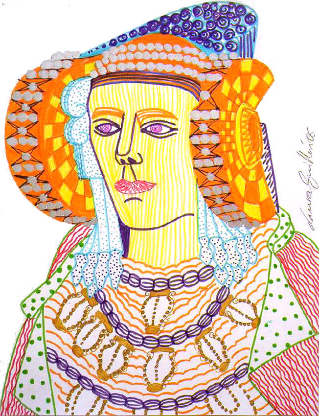 Dibujo - Dama de Elche-III