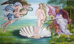 Pintura - La Dama de Elche recibiendo a Venus