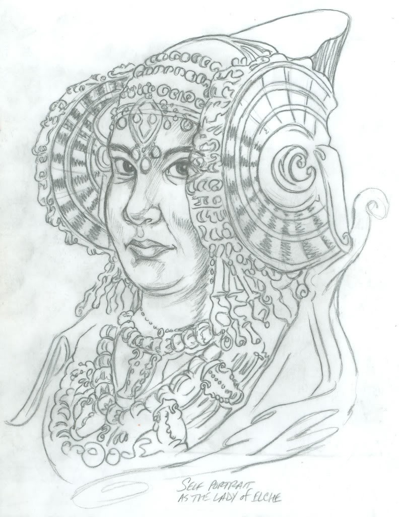 Dibujo - Self portrait as the_lady_of_elche