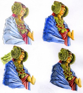 Dibujo - Tres interpretaciones de la Dama