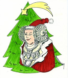 Dibujo - Dama Navidad